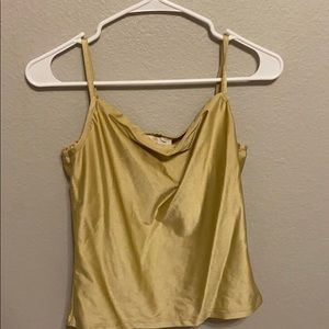Elegant gold satin tank top